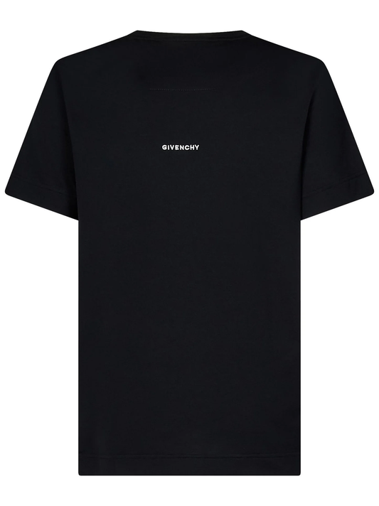 Slim Fit T-Shirt In Cotton With 4g Embroidery - Black